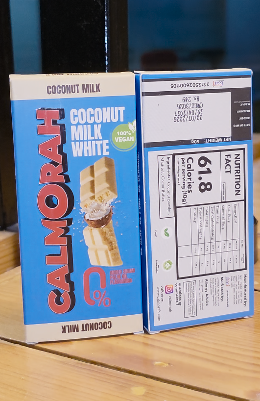 Calmorah Coconut Milk White | Naturally Sweetened Vegan Chocolate (50g)